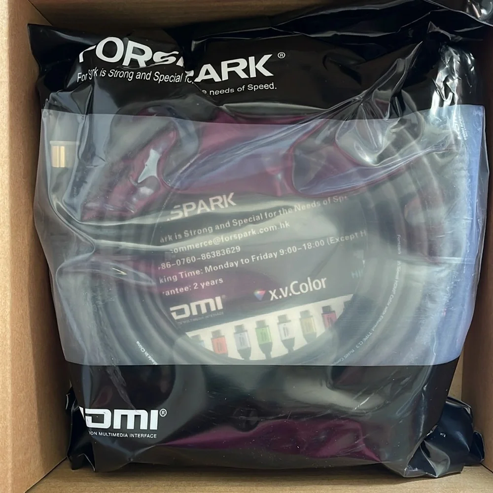 Forspark Prime High Speed HDMI Cable With Ethernet Metal Black Case 40 Feet